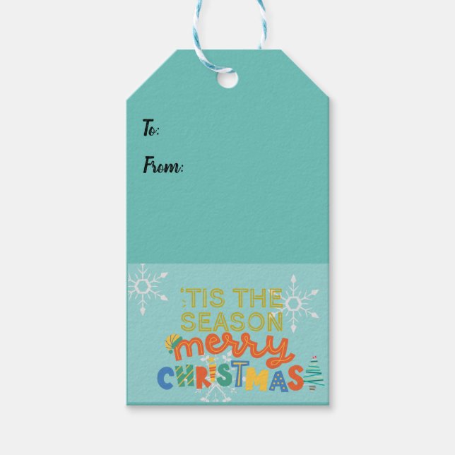 Moderne Weihnachten - der Spaß der Jahreszeit Geschenkanhänger (Vorderseite)