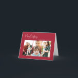 Moderne Weihnachten | Drei-Foto-Rot<br><div class="desc">Dieses moderne Weihnachtsfest | Die rote, gefaltete 3-Foto-Ferienkarte ist perfekt für Ihr minimalistisches Shabby Chic rot-weiße Urlaubsgruß. Die minimale whimsical handgeschriebene Kalligraphie ist delikat und rustikal, bleibe elegant und elegant. Sie werden feststellen, dass alles über dieses Produkt bearbeitbar ist, also fühlen Sie sich frei, Bilder oder mehr Text hinzuzufügen. Wenn...</div>