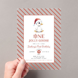 Moderne Weihnachten Erster Geburtstag Eine fröhlic Acryleinladungen