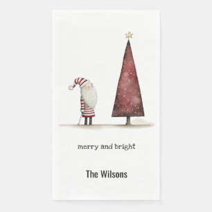 Moderne Weihnachten froh und hell Winter Serviette