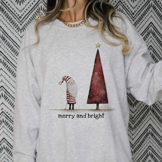 Moderne Weihnachten froh und hell Winter Sweatshirt