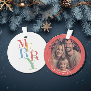 Moderne Weihnachten frohe Festtage Foto Ornament