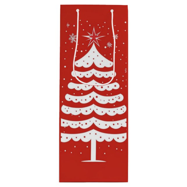 Moderne Weihnachten Geschenktüte Für Weinflaschen (Vorderseite)