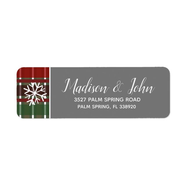Moderne Weihnachten Graue Karierte Schneeflocken (Vorne)
