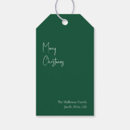 Moderne Weihnachten | Green Family Gift Tags Geschenkanhänger