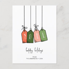 Moderne Weihnachten Happy Holidays Gift Tags Feier Postkarte