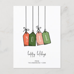 Moderne Weihnachten Happy Holidays Gift Tags Feier Postkarte