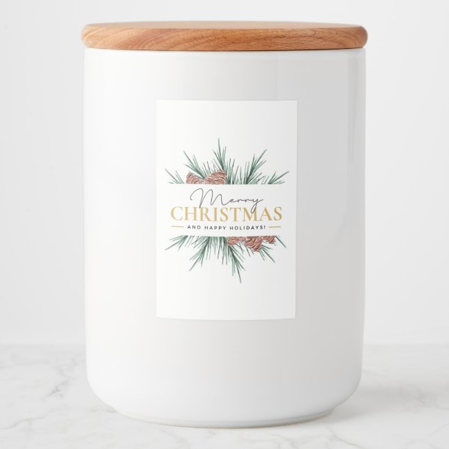 Moderne Weihnachten Lebensmitteletikett (Vorderseite)