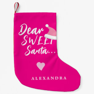 Moderne Weihnachten lieber Santa schreib deinen Na Kleiner Weihnachtsstrumpf