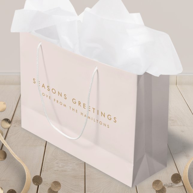 Moderne Weihnachten | Minimal für Rosa und Gold Große Geschenktüte (Von Creator hochgeladen)