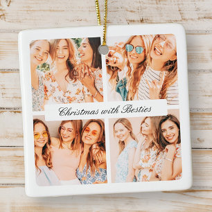 Moderne Weihnachten mit Besties 4 Foto Urlaub Keramikornament