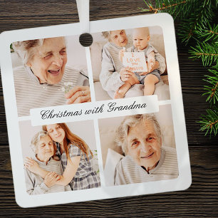 Moderne Weihnachten mit Oma 4 Foto Urlaub Ornament Aus Metall
