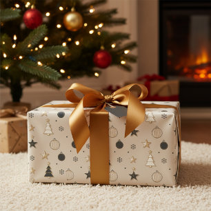 Moderne Weihnachten Nahtloses Muster Geschenkpapier