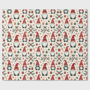 Moderne Weihnachten Niedlicher Gnom Feiertags-Spaß Geschenkpapier