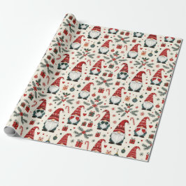 Moderne Weihnachten Niedlicher Gnom Feiertags-Spaß Geschenkpapier
