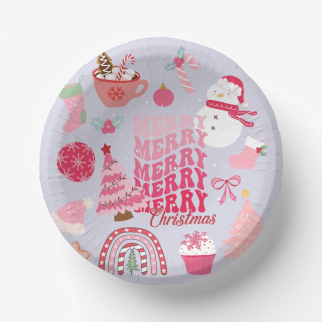 Moderne Weihnachten Pappteller (Vorderseite)