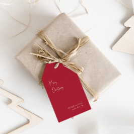 Moderne Weihnachten | Red Family Gift Tags Geschenkanhänger
