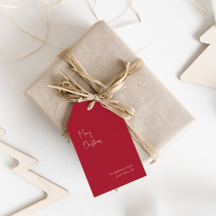 Moderne Weihnachten   Red Family Gift Tags Geschenkanhänger