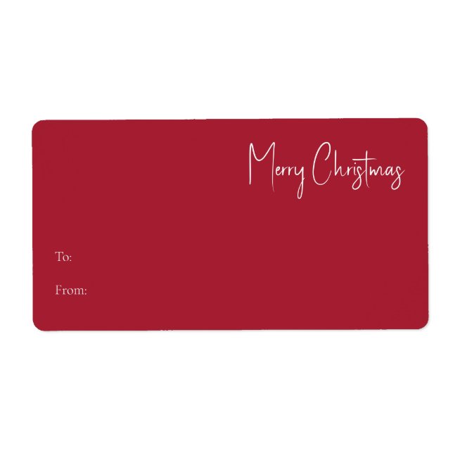 Moderne Weihnachten | Red Rectangle Gift Label (Vorne)