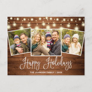 Moderne Weihnachten Rustikal 3 FOTO Grußurlaub Postkarte