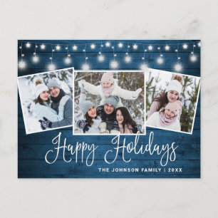 Moderne Weihnachten Rustikal 3 FOTO Grußurlaub Postkarte