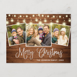 Moderne Weihnachten Rustikal 3 FOTO Grußurlaub Postkarte