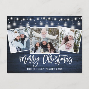 Moderne Weihnachten Rustikal 3 FOTO Grußurlaub Postkarte