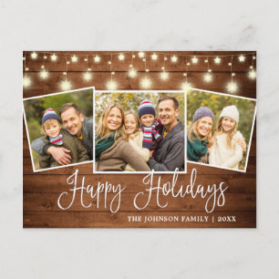 Moderne Weihnachten Rustikal 3 FOTO Grußurlaub Postkarte