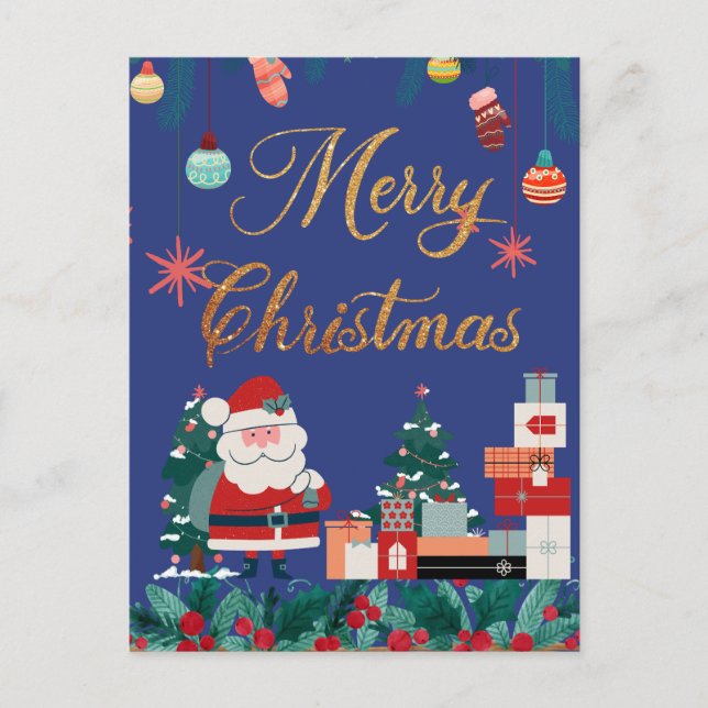Moderne Weihnachten - Santa Claus & Geschenk (Vorderseite)