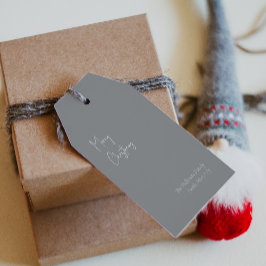 Moderne Weihnachten | Silver Family Gift Tags Geschenkanhänger