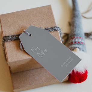 Moderne Weihnachten   Silver Family Gift Tags Geschenkanhänger