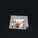 Moderne Weihnachten | Silver Script faltet 5-Foto<br><div class="desc">Dieses moderne Weihnachtsfest | Silber-Skript gefaltet fünf Foto ist perfekt für Ihr minimalistisches Shabby Chic boho silber und weiß Feiertag Gruß. Die minimale whimsical handgeschriebene Kalligraphie ist delikat und rustikal, bleibe elegant und elegant. Sie werden feststellen, dass alles über dieses Produkt bearbeitbar ist, also fühlen Sie sich frei, Bilder oder...</div>