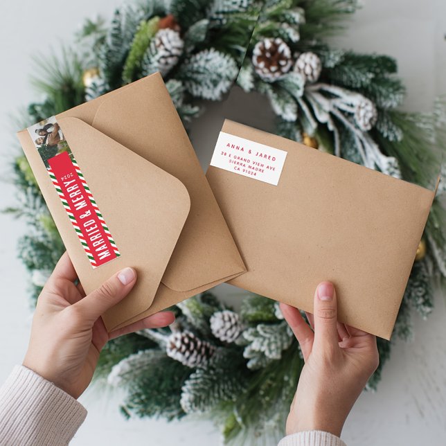 Moderne Weihnachten Verheiratet und frohe Foto-Adr (Von Creator hochgeladen)