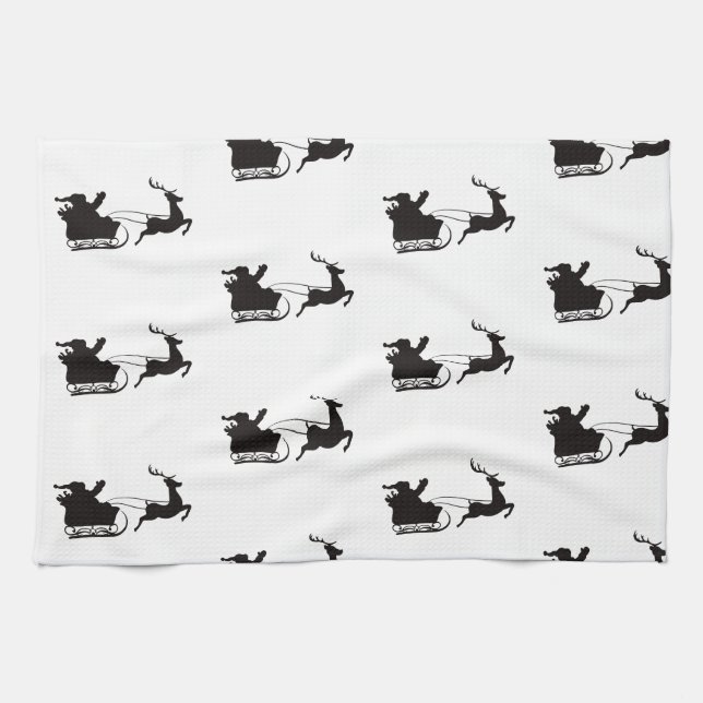 Moderne Weihnachten - Weihnachten und Reindeer Geschirrtuch (Horizontal)