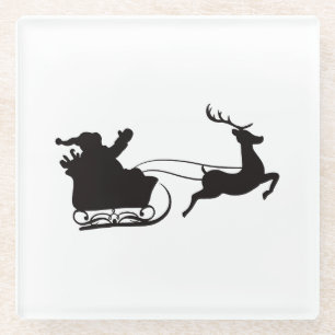 Moderne Weihnachten - Weihnachten und Reindeer Glasuntersetzer
