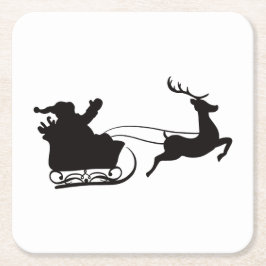 Moderne Weihnachten - Weihnachten und Reindeer Rechteckiger Pappuntersetzer