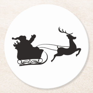 Moderne Weihnachten - Weihnachten und Reindeer Runder Pappuntersetzer