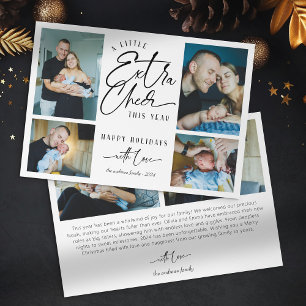 Moderne Weihnachts-Baby-Ankündigung-Foto-Collage Feiertagskarte
