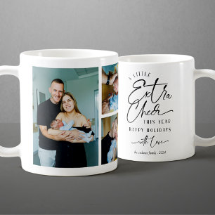 Moderne Weihnachts-Baby-Ankündigungs-Foto-Collage Kaffeetasse