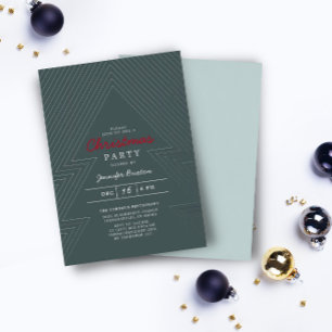 Moderne Weihnachts Blue Holiday Party Silver Foil Folieneinladung