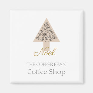 Moderne Weihnachts-Café-Geschäftsmarkenbildung Magnet