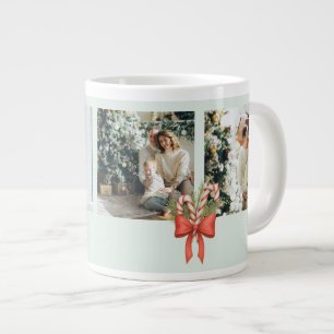 Moderne Weihnachts-Familien-Collage mit drei Fotos Jumbo-Tasse