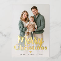 Moderne Weihnachts-Familienfotos mit Goldfolie