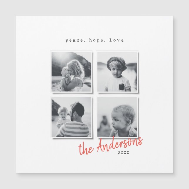 Moderne Weihnachts-Foto-Urlaubskarte Magnetkarte (Vorderseite)