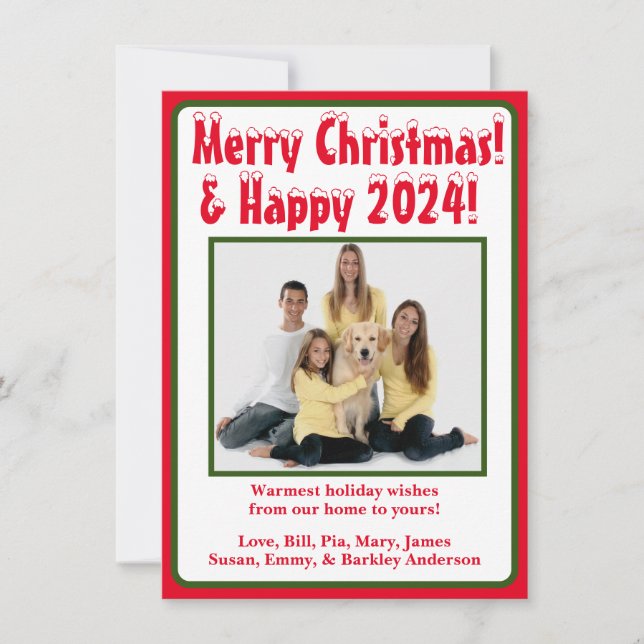 Moderne Weihnachts-Foto-Weihnachtskarte Feiertagskarte (Vorderseite)