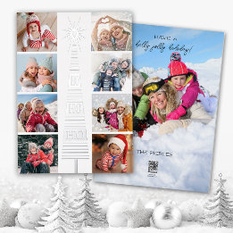 Moderne Weihnachts-Fotocollage-Folien-Grußkarte Folien Feiertagskarte
