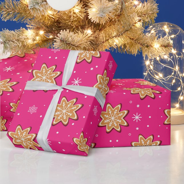 Moderne Weihnachts-Gingerbread-Cookies  Geschenkpapier (Feiertage)