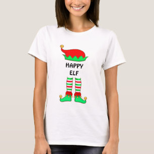 Moderne Weihnachts-glückliches-Elf-T-Shirt T-Shirt