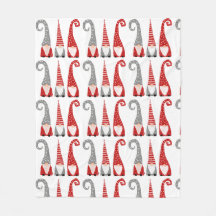 Moderne Weihnachts-Gnome Zwerge Rot Grau Muster