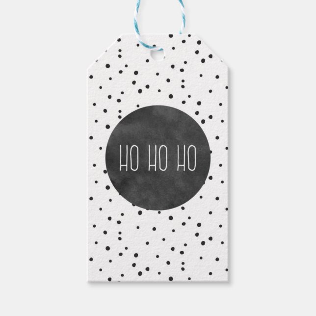 Moderne Weihnachts HO HO HO Geschenktasten Geschenkanhänger (Vorderseite)